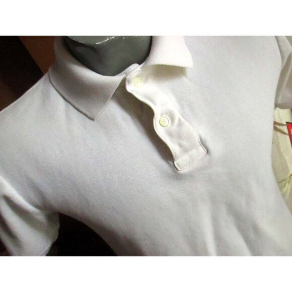 Vintage Mens Polo Shirt SMALL 80's Mens RUGGED WHITE COTTON KNIT Golf Tennis - Picture 3 of 7